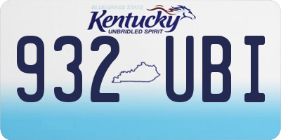 KY license plate 932UBI