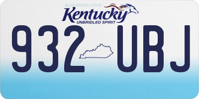 KY license plate 932UBJ
