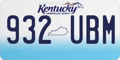 KY license plate 932UBM