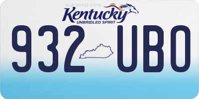 KY license plate 932UBO