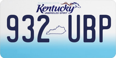 KY license plate 932UBP