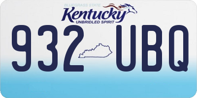KY license plate 932UBQ