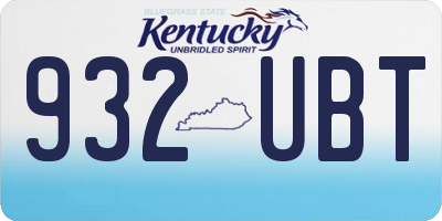KY license plate 932UBT