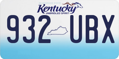 KY license plate 932UBX