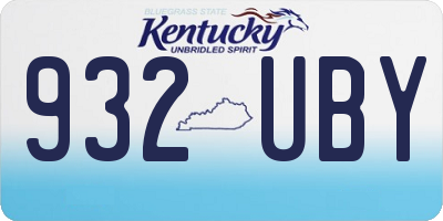 KY license plate 932UBY