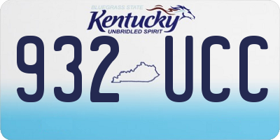 KY license plate 932UCC