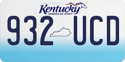 KY license plate 932UCD