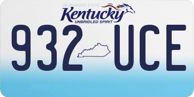 KY license plate 932UCE