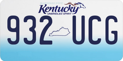 KY license plate 932UCG