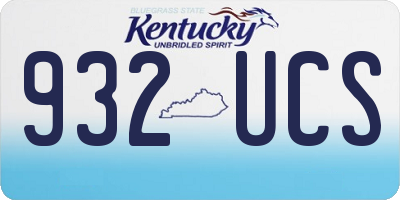 KY license plate 932UCS