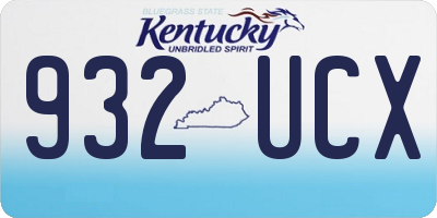 KY license plate 932UCX