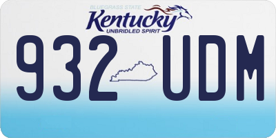 KY license plate 932UDM