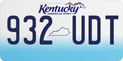 KY license plate 932UDT