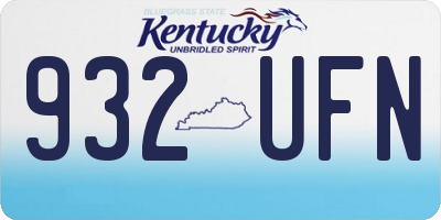 KY license plate 932UFN