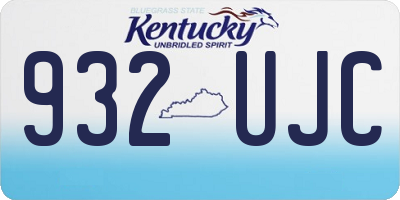 KY license plate 932UJC