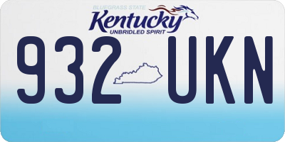 KY license plate 932UKN