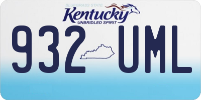 KY license plate 932UML