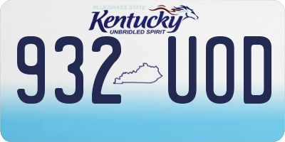 KY license plate 932UOD