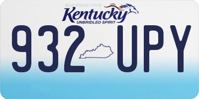 KY license plate 932UPY