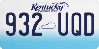KY license plate 932UQD
