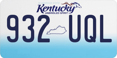 KY license plate 932UQL
