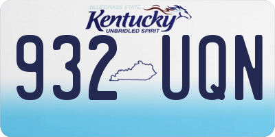 KY license plate 932UQN