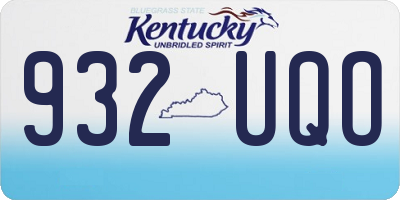KY license plate 932UQO