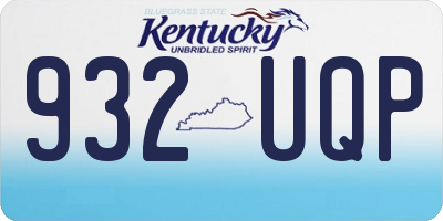 KY license plate 932UQP