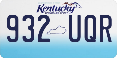 KY license plate 932UQR