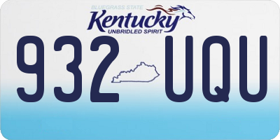 KY license plate 932UQU