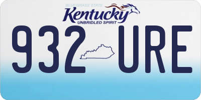 KY license plate 932URE