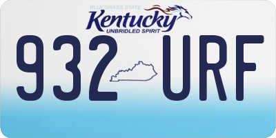 KY license plate 932URF