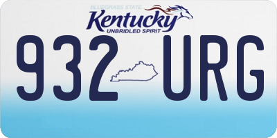 KY license plate 932URG