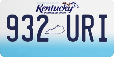 KY license plate 932URI