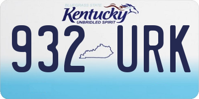 KY license plate 932URK