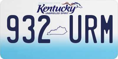 KY license plate 932URM
