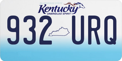 KY license plate 932URQ