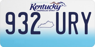 KY license plate 932URY