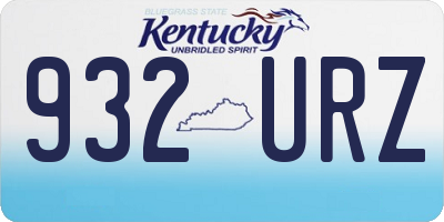 KY license plate 932URZ