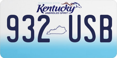 KY license plate 932USB