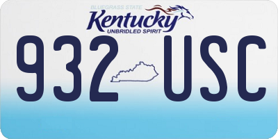 KY license plate 932USC