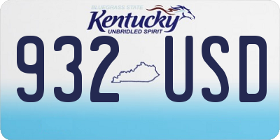 KY license plate 932USD