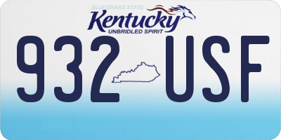 KY license plate 932USF