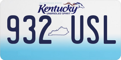 KY license plate 932USL