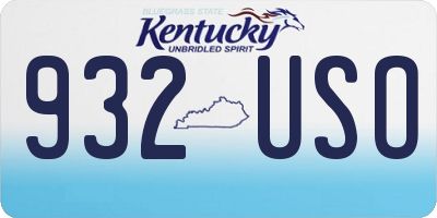 KY license plate 932USO