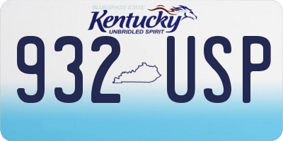 KY license plate 932USP
