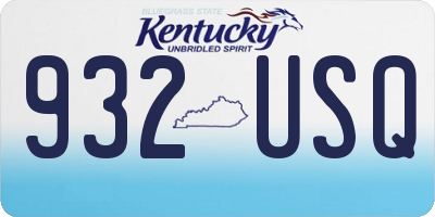 KY license plate 932USQ