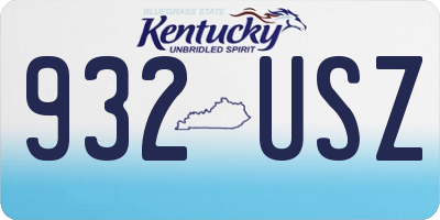 KY license plate 932USZ