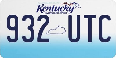 KY license plate 932UTC
