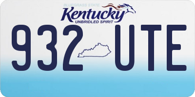KY license plate 932UTE